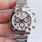 Replica Swiss Rolex Daytona Noob 4130 Watch Stainless Steel Arabic Dial